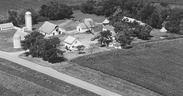 Vintage Aerial photo from 1980 in Lyon County, IA