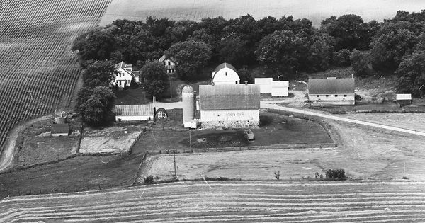 Vintage Aerial photo from 1967 in McLeod County, MN
