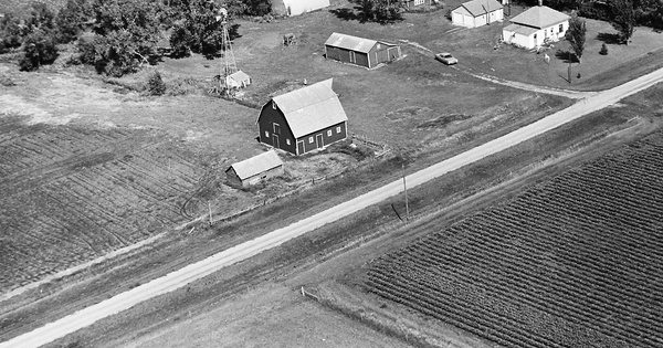 Vintage Aerial photo from 1970 in Lake County, SD
