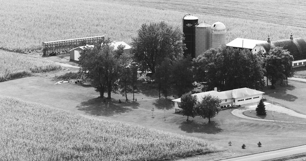Vintage Aerial photo from 1977 in Le Sueur County, MN