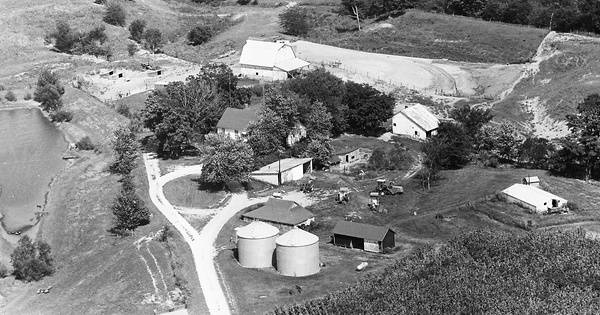 Vintage Aerial photo from 1970 in Cass County, IL