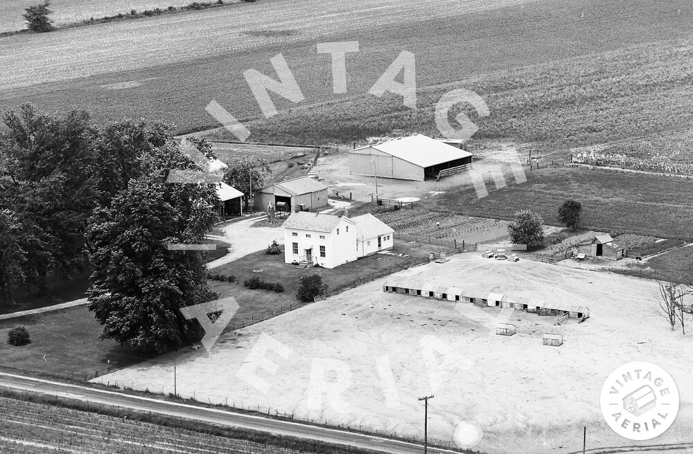 Vintage Aerial Indiana Rush County 1975 14GRU28