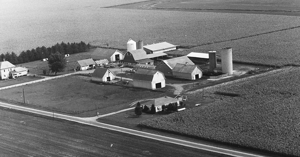 Vintage Aerial photo from 1966 in Piatt County, IL