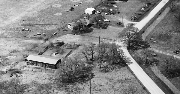 Vintage Aerial photo from 1992 in Hill County, TX