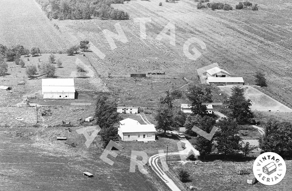Vintage Aerial Indiana Rush County 1970 14KRU7