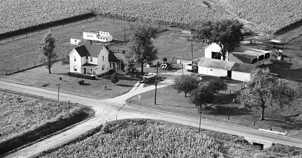 Vintage Aerial photo from 1966 in Logan County, IL