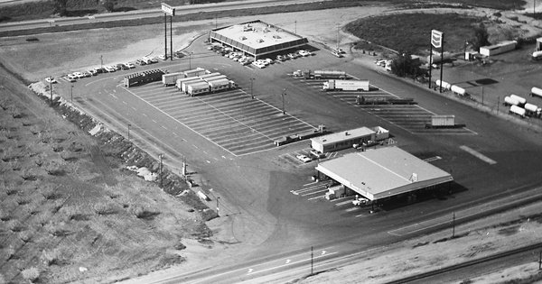 Vintage Aerial photo from 1966 in Fresno County, CA