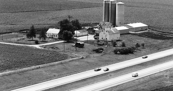 Vintage Aerial photo from 1977 in Cedar County, IA