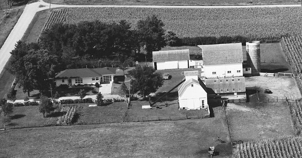 Vintage Aerial photo from 1968 in Hancock County, IA