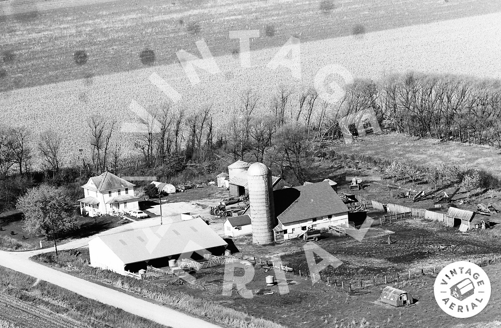Vintage Aerial Iowa Mitchell County 1973 8BMIT16