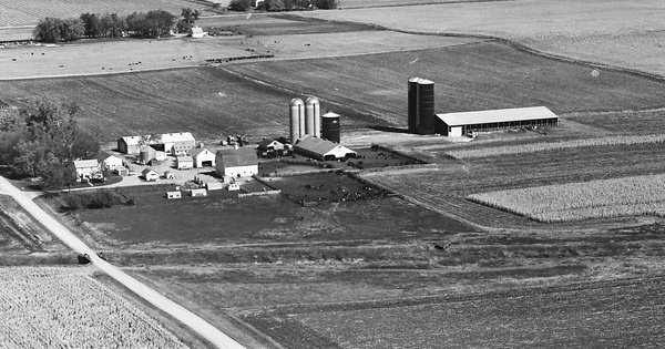 Vintage Aerial photo from 1975 in Wright County, IA