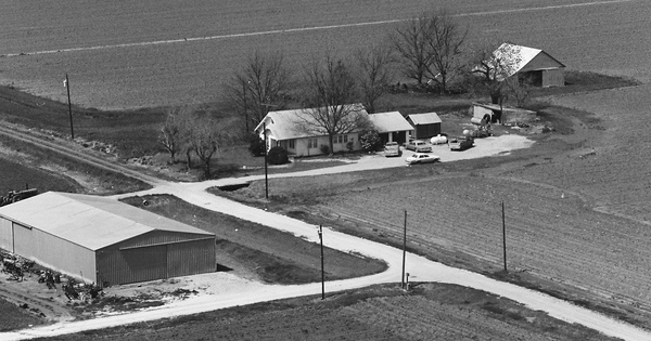 Vintage Aerial photo from 1983 in Hill County, TX